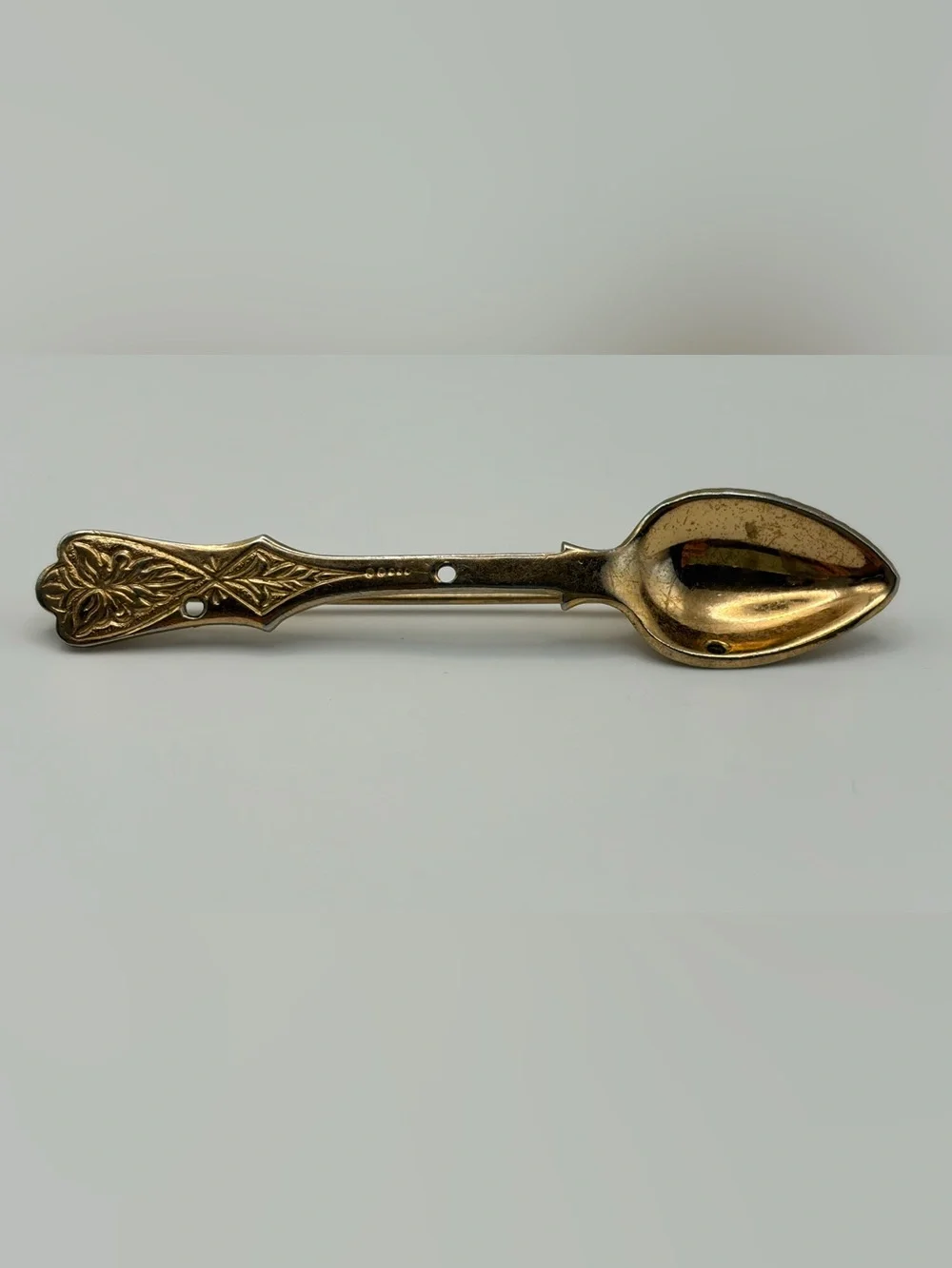 Gold Tone Spoon Brooch